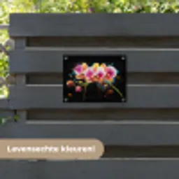 Orchidee - Graffiti - Kleurrijk - Bloemen - Abstract tuinposter los doek klein -sfeer3