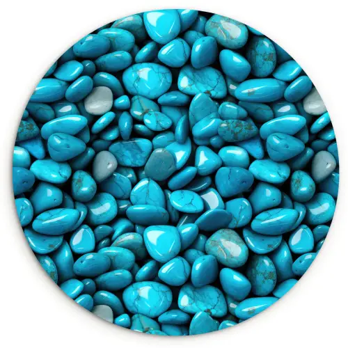 Glanzende - Blauwe - Stenen Wandcirkel plexiglas klein 852 -3d