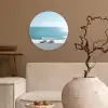 Zee - Koffiekopjes - Zomers Wandcirkel kunststof plaat 5mm dik klein -sfeer1