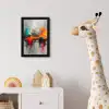 Moderne kunst - Oranje - Grijs - Abstract fotolijst zwart zonder passe partout klein -usfeer4_kinderkamer