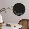 Zwart - Minimalistisch - Valentijn Wandcirkel behangsticker klein -sfeer3