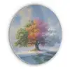 Boom - Seizoenen - Winter - Landschap Akoestische PET Vilt - Rond klein -3d