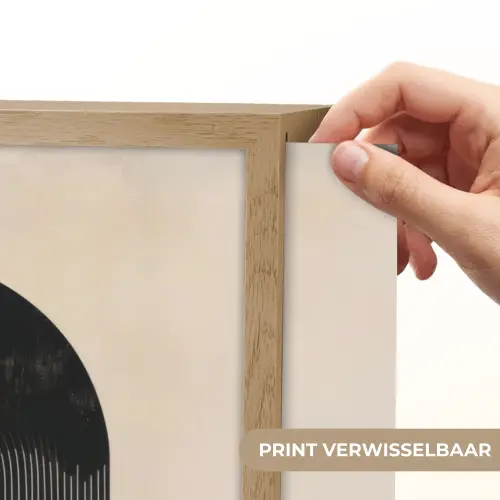 Grafisch gebogen motief - Beige Light Box met batterij (Wandlamp) middel -USP_websiteprintNL