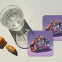 Edelstenen - Glitters - Paars - Kleurrijk onderzetter kurk middel -sfeer4