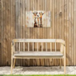 Giraffen - Cartoon - Crème Tuinposter op houten frame 2 cm dik klein -sfeer4