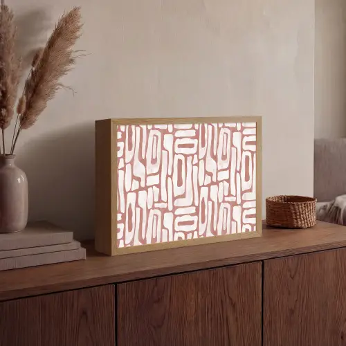 Roze - Wit - Organisch Light Box met batterij (Wandlamp) middel 907 -sfeer2
