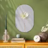 Bloem - Minimalistisch -Wit Wandcirkel Ovaal Forex klein -sfeer2