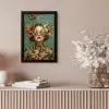 Vrouw - Bloemen - Vlinders - Natuur - Vintage fotolijst zwart zonder passe partout klein -sfeer5