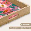 Roze - Bloemen - Wit - Oranje Dienblad Rechthoek middel -USP_HandgreepNL