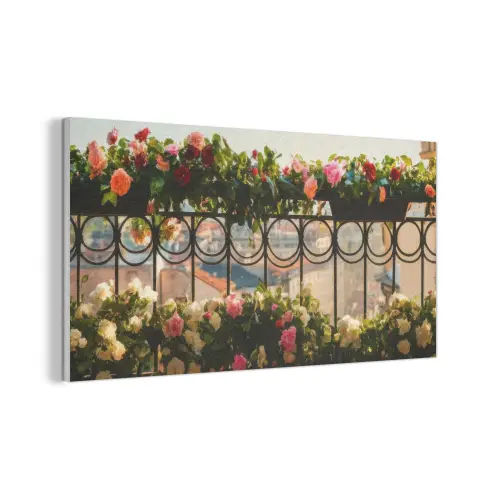 Bloemen - Hek - Stadszicht - Zomer PET vilt middel -3d
