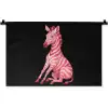 Zebra - Roze - Gestreept Wandkleed katoen klein -zz3d