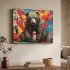 Graffiti - Beer - Dier - Muur - Street art Textielframe zwart klein -sfeer3