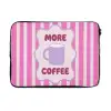 More coffee - Roze - Paars - Strepen - Mok laptophoes neopreen klein -3d