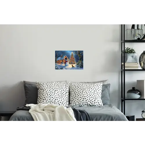 Kerstwonder - Winteravond - Kleurrijk Muursticker klein -slaapkamer