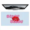 Bisou - Blauw - Roze - Lippen Muismat XXL klein -zzz3d