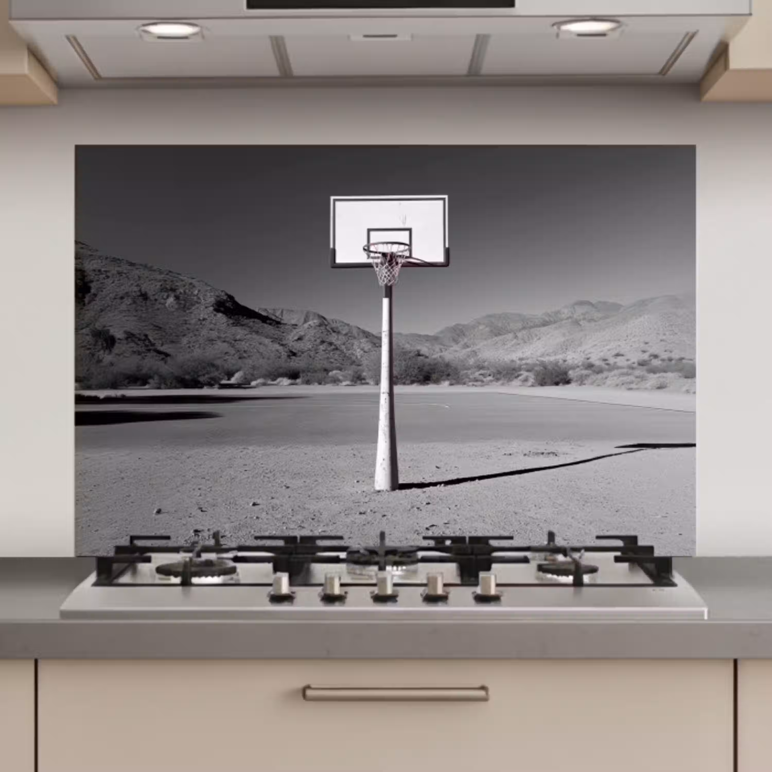 Basketbalpaal - Landschap - Zand - Wit keuken achterwand spatscherm klein -3d_website