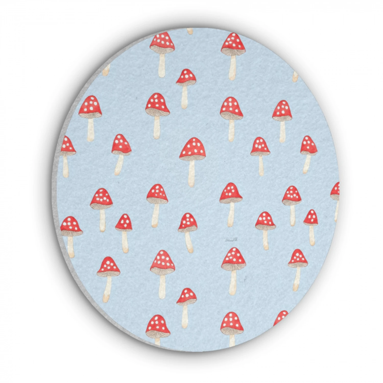 Paddenstoel -Sprookje - Blauw Akoestische PET Vilt - Rond klein 838 -3d