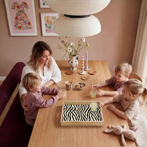 Zebra - Print - Klassiek - Zwart Dienblad Rechthoek middel 911 -sfeer4