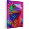 Kameleon - Dieren - Neon - Kleur Tuinposter op houten frame 2 cm dik klein -3d