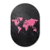 Wereldkaart - Roze - Marmer Wandcirkel Ovaal Glas middel -3d