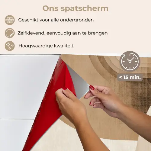 Retro - Geometrische lagen - Aardetinten keuken achterwand spatscherm klein -spatscherm_NL
