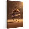 Taart - Chocolade - Eten - Brownie Tuinposter op houten frame 2 cm dik klein -3d