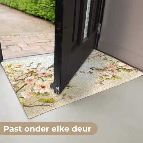 Takken - Bloemen - Vogeltjes - Roze Deurmat klein -USP_NL