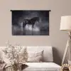 Paard - Magisch - Zwart Wandkleed katoen middel -sfeer4
