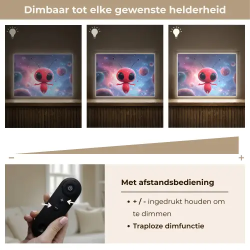 Buitenaards wezen - Rood - Planeten Light Box met batterij (Wandlamp kind) middel -USP_dimbaarNL