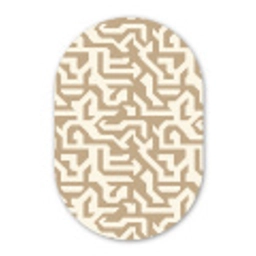Modern - Abstract - Beige Wandcirkel Ovaal Forex klein 630 -3d