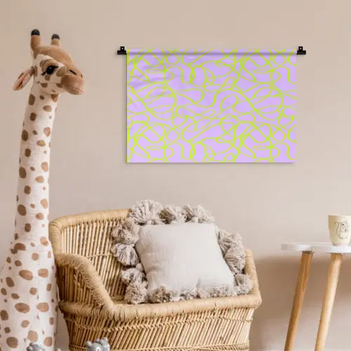 Abstract - Lila - Groen - Pastel Wandkleed katoen klein 269 -wsfeer5_kind