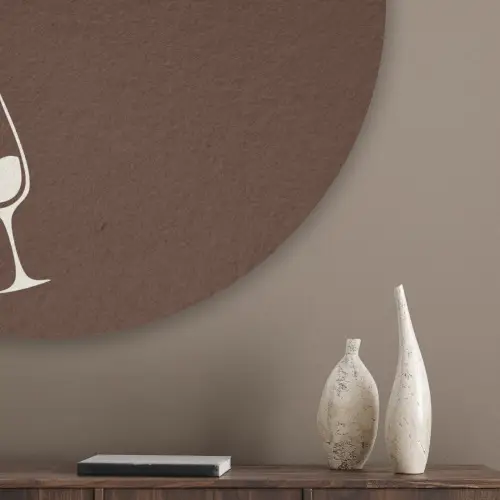 Bruin - Zomer - Quote - Drinken Akoestische PET Vilt - Rond klein -sfeer5_closeup