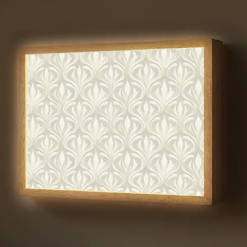 Barok - Patroon - Beige Light Box met batterij (Wandlamp) middel 907 -z3d_website