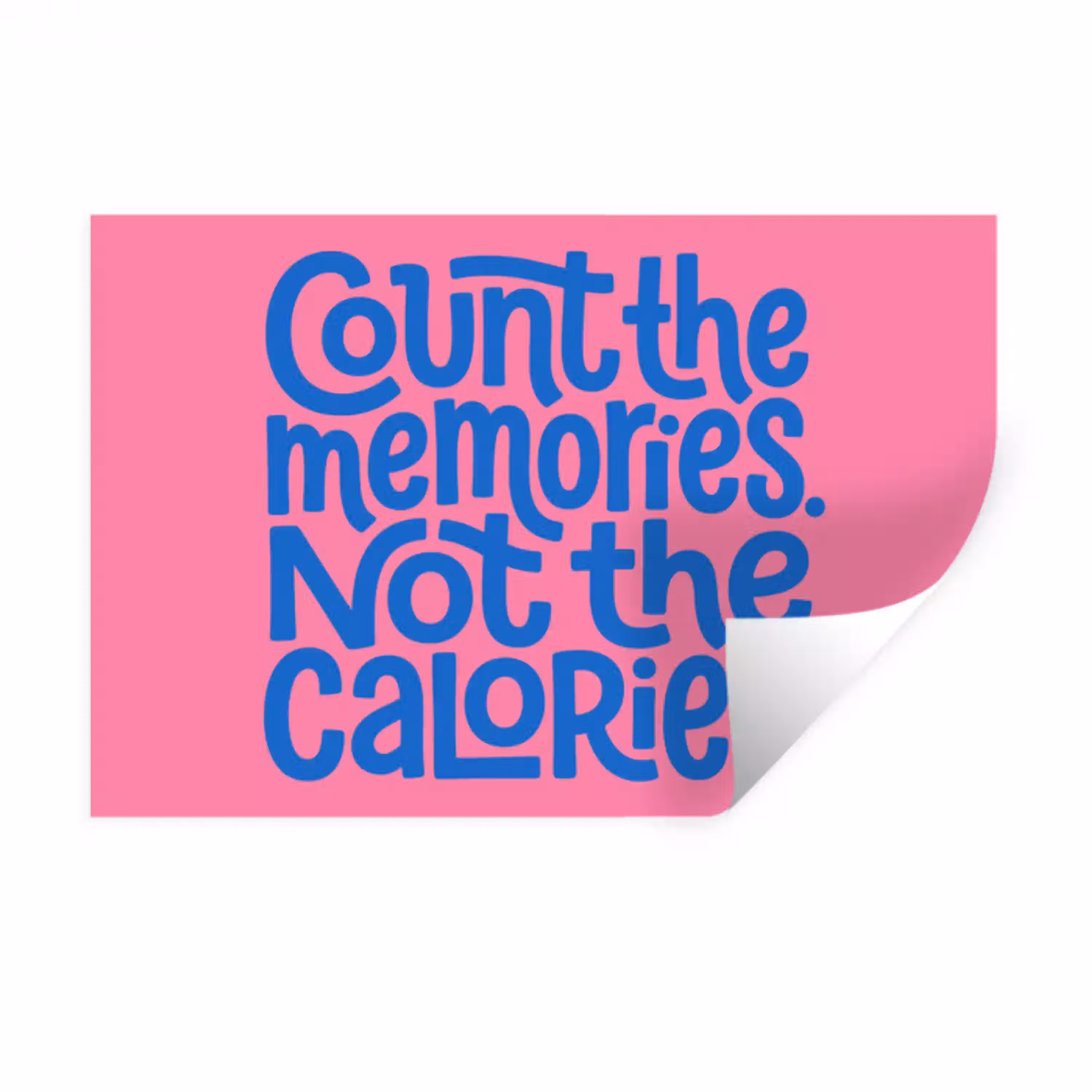 Memories - Roze - Blauw - Quote Muursticker klein -3d