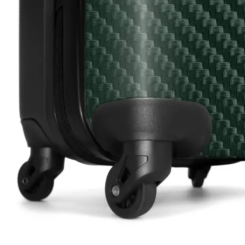 Groene carbonstructuur met zwarte middenstreep NBS - Handbagage koffer - Volwassenen Unisex middel -wiel
