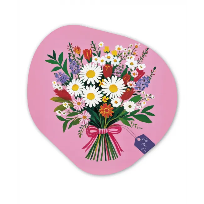 Bloemen - Quote - Kaartje - Kleurrijk Wandcirkel Organisch Forex 3mm klein -3d