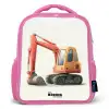 Graafmachine - Getekend - Oranje Kinderrugzak - Roze middel -3d