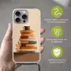 Boeken - Toren - Koffie - Beige Hoesje iPhone 16 Pro Max met koord klein -sfeer2_NL