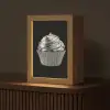Cupcake - Luxueus - Zilver Light Box met kabel (Tafellamp) klein -z3d_website