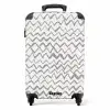 Zigzag penseelstreken in grijs NBS - Handbagage koffer - Kinderen Unisex middel -productfoto_recht