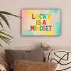 Quote - Lucky - Regenboogkleuren canvas 2cm klein -sfeer1