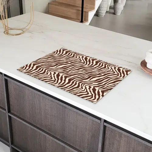 Zebra - Patroon - Zwart - Wit Inductie beschermer vinyl 3mm klein 276 -sfeer8
