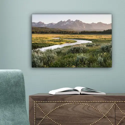 Berglandschap - Rivier - Bos canvas 2cm klein -sfeer4