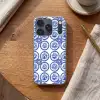 Cirkels - Bloemen - Blauw Telefoonhoesje iPhone 17 Pro klein 878 -sfeer1