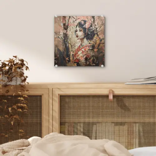 Kimono - Vrouw - kersenbomen plexiglas 5mm klein -sfeer4