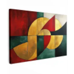 Abstract - Kerst - Goud - Rood - Groen canvas 2cm klein -z3d