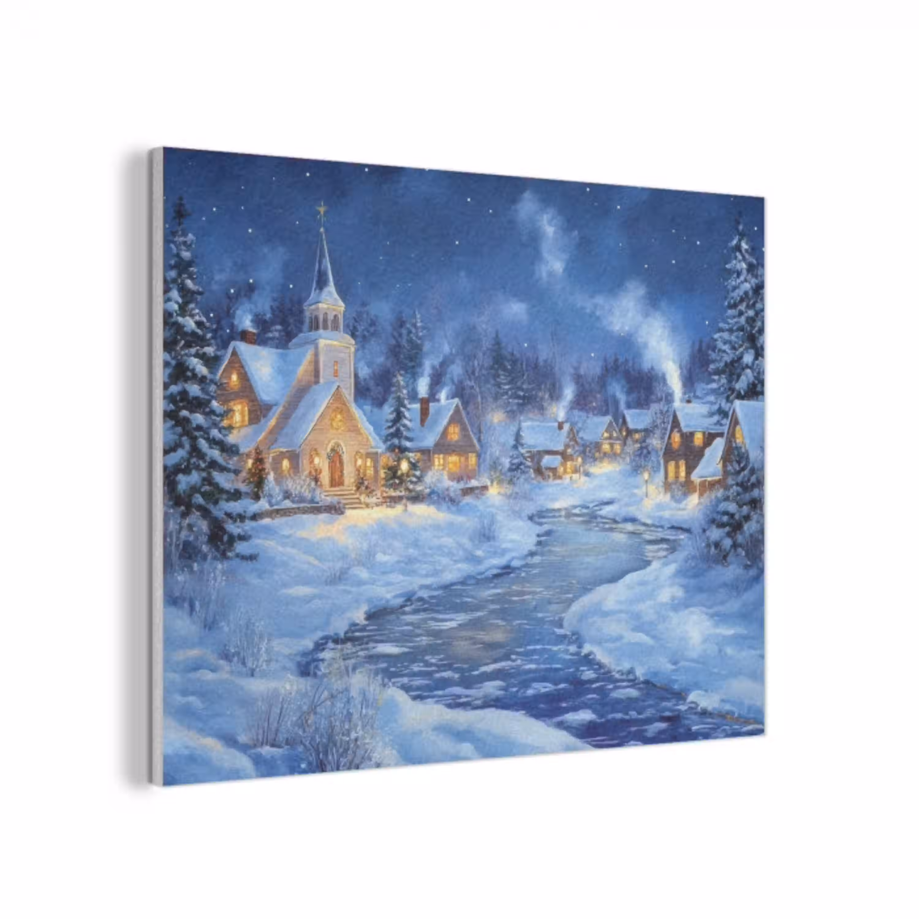 Winteravond - Kerstdorp - Donker PET vilt klein -3d