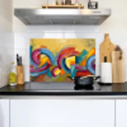Abstract - Cirkels - Schilderij - Kleurrijk - Dynamisch Inductie beschemer met haakjes klein -sfeer2