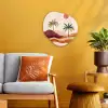 Palmbomen - Abstract - Zon - Heuvels Wandcirkel Organisch Forex 3mm klein -sfeer4