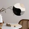 Abstract - Japandi - Beige - Modern Wandcirkel behangsticker klein -sfeer3